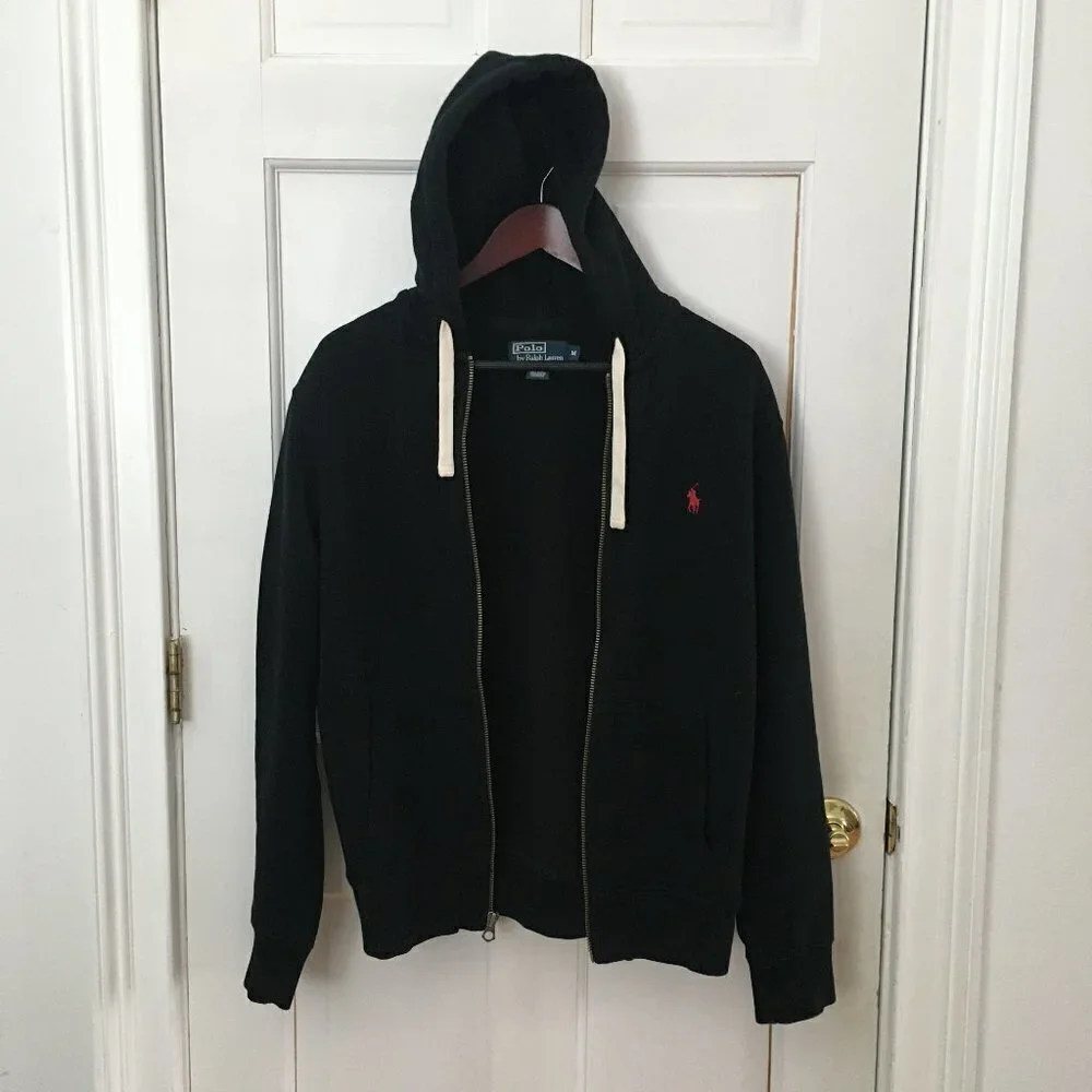 Polo Ralph Lauren Zip Hoodie Thermal Hood Black